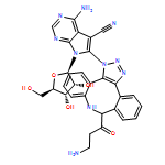 7H-Pyrrolo[2,3-d]pyrimidine-5-carbonitrile, 4-amino-6-[8-(3-amino-1-oxopropyl)-8,9-dihydro-1H-benzo[c]-1,2,3-triazolo[4,5-e][1]benzazocin-1-yl]-7-β-D-ribofuranosyl-