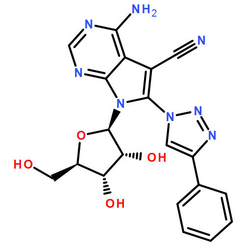 7H-Pyrrolo[2,3-d]pyrimidine-5-carbonitrile, 4-amino-6-(4-phenyl-1H-1,2,3-triazol-1-yl)-7-β-D-ribofuranosyl-