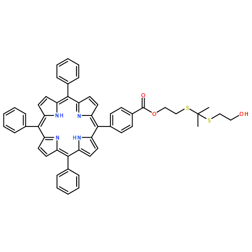 Benzoic acid, 4-(10,15,20-triphenyl-21H,23H-porphin-5-yl)-, 2-[[1-[(2-hydroxyethyl)thio]-1-methylethyl]thio]ethyl ester