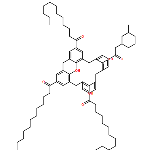 1-Dodecanone, 1,1',1'',1'''-(25,26,27,28-tetrahydroxypentacyclo[19.3.1.13,7.19,13.115,19]octacosa-1(25),3,5,7(28),9,11,13(27),15,17,19(26),21,23-dodecaene-5,11,17,23-tetrayl)tetrakis-