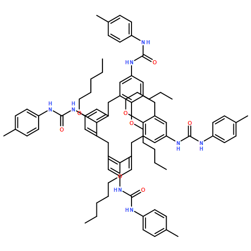 Urea, N,N'',N'''',N''''''-[25,26,27,28-tetrakis(pentyloxy)pentacyclo[19.3.1.13,7.19,13.115,19]octacosa-1(25),3,5,7(28),9,11,13(27),15,17,19(26),21,23-dodecaene-5,11,17,23-tetrayl]tetrakis[N'-(4-methylphenyl)-