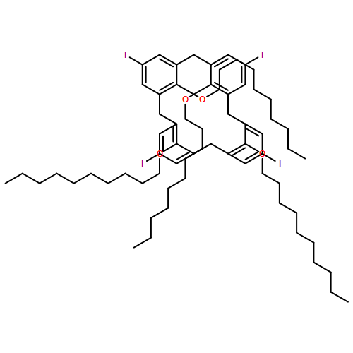 Pentacyclo[19.3.1.13,7.19,13.115,19]octacosa-1(25),3,5,7(28),9,11,13(27),15,17,19(26),21,23-dodecaene, 25,26,27,28-tetrakis(decyloxy)-5,11,17,23-tetraiodo-