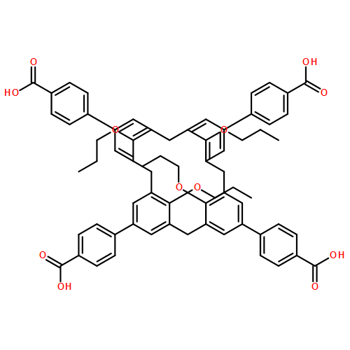 Benzoic acid, 4,4',4'',4'''-(25,26,27,28-tetrapropoxypentacyclo[19.3.1.13,7.19,13.115,19]octacosa-1(25),3,5,7(28),9,11,13(27),15,17,19(26),21,23-dodecaene-5,11,17,23-tetrayl)tetrakis-