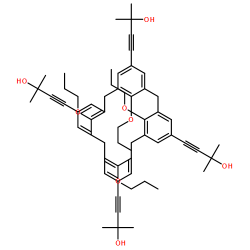 3-Butyn-2-ol, 4,4',4'',4'''-(25,26,27,28-tetrapropoxypentacyclo[19.3.1.13,7.19,13.115,19]octacosa-1(25),3,5,7(28),9,11,13(27),15,17,19(26),21,23-dodecaene-5,11,17,23-tetrayl)tetrakis[2-methyl- (9CI)