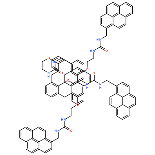 Urea, N,N'',N'''',N''''''-[pentacyclo[19.3.1.13,7.19,13.115,19]octacosa-1(25),3,5,7(28),9,11,13(27),15,17,19(26),21,23-dodecaene-25,26,27,28-tetrayltetrakis(oxy-2,1-ethanediyl)]tetrakis[N'-(1-pyrenylmethyl)- (9CI)