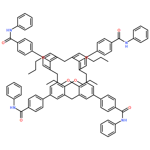 Benzamide, 4,4',4'',4'''-(25,26,27,28-tetrapropoxypentacyclo[19.3.1.13,7.19,13.115,19]octacosa-1(25),3,5,7(28),9,11,13(27),15,17,19(26),21,23-dodecaene-5,11,17,23-tetrayl)tetrakis[N-phenyl-