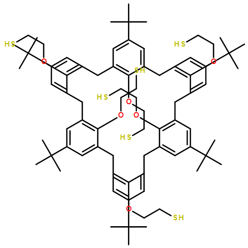 Ethanethiol, 2,2',2'',2''',2'''',2'''''-[[5,11,17,23,29,35-hexakis(1,1-dimethylethyl)heptacyclo[31.3.1.13,7.19,13.115,19.121,25.127,31]dotetraconta-1(37),3,5,7(42),9,11,13(41),15,17,19(40),21,23,25(39),27,29,31(38),33,35-octadecaene-37,38,39,40,41,42-hexayl]hexakis(oxy)]hexakis-