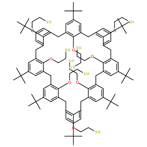 Ethanethiol, 2,2',2'',2''',2'''',2''''',2'''''',2'''''''-[[5,11,17,23,29,35,41,47-octakis(1,1-dimethylethyl)nonacyclo[43.3.1.13,7.19,13.115,19.121,25.127,31.133,37.139,43]hexapentaconta-1(49),3,5,7(56),9,11,13(55),15,17,19(54),21,23,25(53),27,29,31(52),33,35,37(51),39,41,43(50),45,47-tetracosaene-49,50,51,52,53,54,55,56-octayl]octakis(oxy)]octakis-