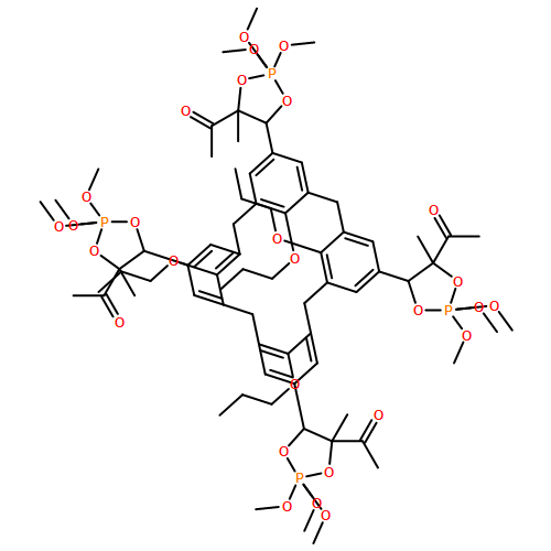 Ethanone, 1,1',1'',1'''-[(25,26,27,28-tetrapropoxypentacyclo[19.3.1.13,7.19,13.115,19]octacosa-1(25),3,5,7(28),9,11,13(27),15,17,19(26),21,23-dodecaene-5,11,17,23-tetrayl)tetrakis(2,2,2-trimethoxy-4-methyl-2λ5-1,3,2-dioxaphospholane-5,4-diyl)]tetrakis-