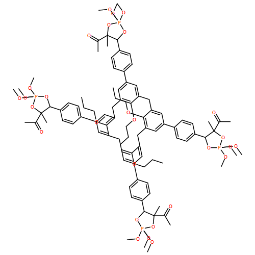 Ethanone, 1,1',1'',1'''-[(25,26,27,28-tetrapropoxypentacyclo[19.3.1.13,7.19,13.115,19]octacosa-1(25),3,5,7(28),9,11,13(27),15,17,19(26),21,23-dodecaene-5,11,17,23-tetrayl)tetrakis[4,1-phenylene(2,2,2-trimethoxy-4-methyl-2λ5-1,3,2-dioxaphospholane-5,4-diyl)]]tetrakis-