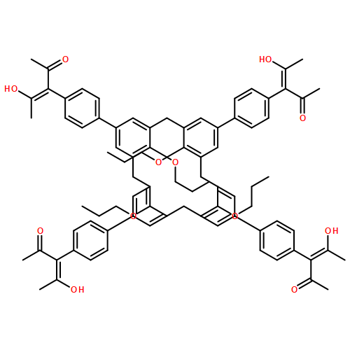 3-Penten-2-one, 3,3',3'',3'''-[(25,26,27,28-tetrapropoxypentacyclo[19.3.1.13,7.19,13.115,19]octacosa-1(25),3,5,7(28),9,11,13(27),15,17,19(26),21,23-dodecaene-5,11,17,23-tetrayl)tetra-4,1-phenylene]tetrakis[4-hydroxy-