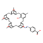 Benzoic acid, 4-[2-(31,32,33,34,35-pentahydroxy-11,17,23,29-tetramethylhexacyclo[25.3.1.13,7.19,13.115,19.121,25]pentatriaconta-1(31),3,5,7(35),9,11,13(34),15,17,19(33),21,23,25(32),27,29-pentadecaen-5-yl)diazenyl]-