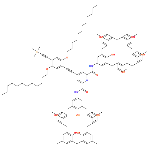 2,6-Pyridinedicarboxamide, 4-[2-[2,5-bis(dodecyloxy)-4-[2-(trimethylsilyl)ethynyl]phenyl]ethynyl]-N2,N6-bis[31,32,33,34,35-pentahydroxy-11,17,23,29-tetramethylhexacyclo[25.3.1.13,7.19,13.115,19.121,25]pentatriaconta-1(31),3,5,7(35),9,11,13(34),15,17,19(33),21,23,25(32),27,29-pentadecaen-5-yl]-