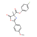 4-Oxazolecarboxylic acid, 4,5-dihydro-2-(4-methoxyphenyl)-4-methyl-5-oxo-, 4-fluorophenyl ester