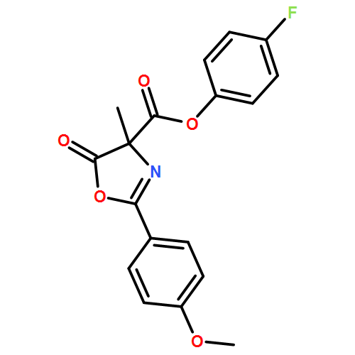 4-Oxazolecarboxylic acid, 4,5-dihydro-2-(4-methoxyphenyl)-4-methyl-5-oxo-, 4-fluorophenyl ester