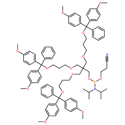 Phosphoramidous acid, N,N-bis(1-methylethyl)-, 3-[3-[bis(4-methoxyphenyl)phenylmethoxy]propoxy]-2,2-bis[[3-[bis(4-methoxyphenyl)phenylmethoxy]propoxy]methyl]propyl 2-cyanoethyl ester