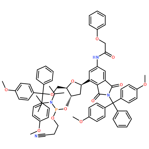 Acetamide, N-[2-[bis(4-methoxyphenyl)phenylmethyl]-7-[5-O-[bis(4-methoxyphenyl)phenylmethyl]-3-O-[[bis(1-methylethyl)amino](2-cyanoethoxy)phosphino]-2-deoxy-β-D-erythro-pentofuranosyl]-2,3-dihydro-1,3-dioxo-1H-isoindol-5-yl]-2-phenoxy-