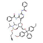 Benzamide, N,N'-[5-[5-O-[bis(4-methoxyphenyl)phenylmethyl]-3-O-[[bis(1-methylethyl)amino](2-cyanoethoxy)phosphino]-2-deoxy-β-D-erythro-pentofuranosyl]-2,4-pyrimidinediyl]bis-