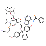 Benzamide, N-[9-[1-O-[bis(4-methoxyphenyl)phenylmethyl]-3-O-[[bis(1-methylethyl)amino](2-cyanoethoxy)phosphino]-4-O-[[[tris(1-methylethyl)silyl]oxy]methyl]-β-L-erythro-2-pentulofuranosyl]-9H-purin-6-yl]-