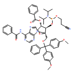 Benzamide, N-[9-[4-O-benzoyl-1-O-[bis(4-methoxyphenyl)phenylmethyl]-3-O-[[bis(1-methylethyl)amino](2-cyanoethoxy)phosphino]-α-L-threo-2-pentulofuranosyl]-9H-purin-6-yl]-