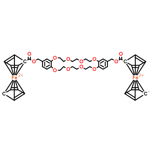 Ferrocene, 1,1''-[(6,7,9,10,12,13,20,21,23,24,26,27-dodecahydrodibenz[b,n][1,4,7,10,13,16,19,22]octaoxacyclotetracosin-2,17-diyl)bis(methyleneoxycarbonyl)]bis-