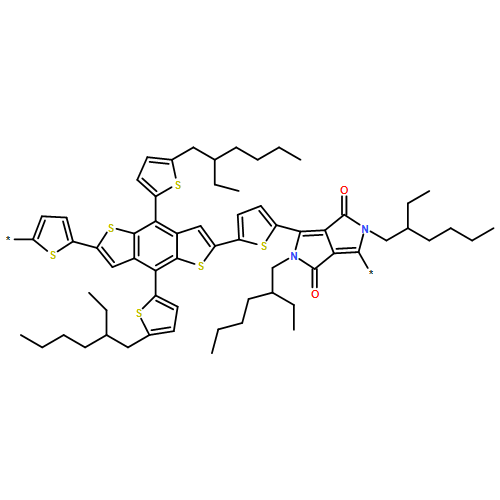 Poly[[2,5-bis(2-ethylhexyl)-2,3,5,6-tetrahydro-3,6-dioxopyrrolo[3,4-c]pyrrole-1,4-diyl]-2,5-thiophenediyl[4,8-bis[5-(2-ethylhexyl)-2-thienyl]benzo[1,2-b:4,5-b']dithiophene-2,6-diyl]-2,5-thiophenediyl] 