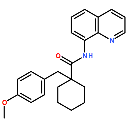 Cyclohexanecarboxamide, 1-[(4-methoxyphenyl)methyl]-N-8-quinolinyl- 