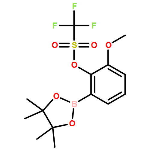 Methanesulfonic acid, 1,1,1-trifluoro-, 2-methoxy-6-(4,4,5,5-tetramethyl-1,3,2-dioxaborolan-2-yl)phenyl ester 