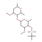 L-arabino-Hexopyranosyl fluoride, 2,6-dideoxy-4-O-[2,6-dideoxy-4-O-[(1,1-dimethylethyl)dimethylsilyl]-3-O-methyl-α-L-arabino-hexopyranosyl]-3-O-methyl- 