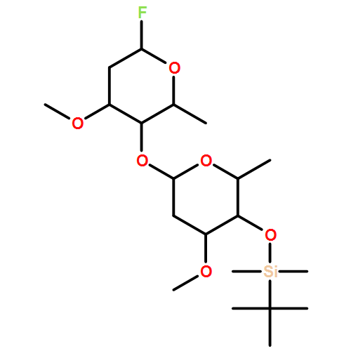 L-arabino-Hexopyranosyl fluoride, 2,6-dideoxy-4-O-[2,6-dideoxy-4-O-[(1,1-dimethylethyl)dimethylsilyl]-3-O-methyl-α-L-arabino-hexopyranosyl]-3-O-methyl- 