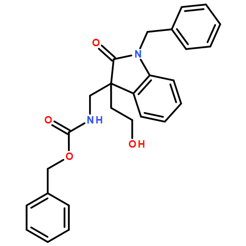 Carbamic acid, [[(3R)-2,3-dihydro-3-(2-hydroxyethyl)-2-oxo-1-(phenylmethyl)-1H-indol-3-yl]methyl]-, phenylmethyl ester (9CI) 