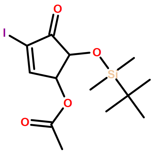 2-Cyclopenten-1-one, 4-(acetyloxy)-5-[[(1,1-dimethylethyl)dimethylsilyl]oxy]-2-iodo-, (4R,5S)- 