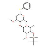 α-L-arabino-Hexopyranoside, phenyl 2,6-dideoxy-4-O-[2,6-dideoxy-4-O-[(1,1-dimethylethyl)dimethylsilyl]-3-O-methyl-α-L-arabino-hexopyranosyl]-3-O-methyl-1-thio- 