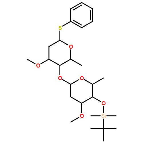 α-L-arabino-Hexopyranoside, phenyl 2,6-dideoxy-4-O-[2,6-dideoxy-4-O-[(1,1-dimethylethyl)dimethylsilyl]-3-O-methyl-α-L-arabino-hexopyranosyl]-3-O-methyl-1-thio- 