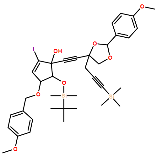 2-Cyclopenten-1-ol, 5-[[(1,1-dimethylethyl)dimethylsilyl]oxy]-2-iodo-4-[(4-methoxyphenyl)methoxy]-1-[2-[(4R)-2-(4-methoxyphenyl)-4-[3-(trimethylsilyl)-2-propyn-1-yl]-1,3-dioxolan-4-yl]ethynyl]-, (1R,4R,5S)- 