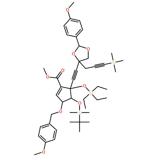 1-Cyclopentene-1-carboxylic acid, 4-[[(1,1-dimethylethyl)dimethylsilyl]oxy]-3-[(4-methoxyphenyl)methoxy]-5-[2-[(4R)-2-(4-methoxyphenyl)-4-[3-(trimethylsilyl)-2-propyn-1-yl]-1,3-dioxolan-4-yl]ethynyl]-5-[(triethylsilyl)oxy]-, methyl ester, (3R,4S,5S)- 