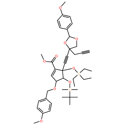 1-Cyclopentene-1-carboxylic acid, 4-[[(1,1-dimethylethyl)dimethylsilyl]oxy]-3-[(4-methoxyphenyl)methoxy]-5-[2-[(4R)-2-(4-methoxyphenyl)-4-(2-propyn-1-yl)-1,3-dioxolan-4-yl]ethynyl]-5-[(triethylsilyl)oxy]-, methyl ester, (3R,4S,5S)- 