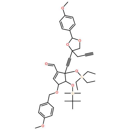 1-Cyclopentene-1-carboxaldehyde, 4-[[(1,1-dimethylethyl)dimethylsilyl]oxy]-3-[(4-methoxyphenyl)methoxy]-5-[2-[(4R)-2-(4-methoxyphenyl)-4-(2-propyn-1-yl)-1,3-dioxolan-4-yl]ethynyl]-5-[(triethylsilyl)oxy]-, (3R,4S,5S)- 