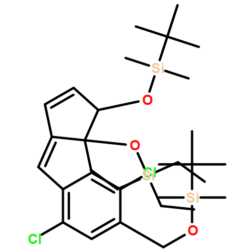 Cyclopent[a]indene, 4,7-dichloro-3-[[(1,1-dimethylethyl)dimethylsilyl]oxy]-5-[[[(1,1-dimethylethyl)dimethylsilyl]oxy]methyl]-3,3a-dihydro-3a-[(triethylsilyl)oxy]-, (3S,3aR)- 