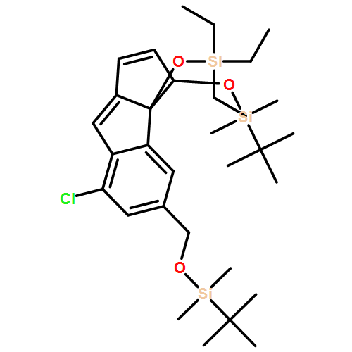 Cyclopent[a]indene, 7-chloro-3-[[(1,1-dimethylethyl)dimethylsilyl]oxy]-5-[[[(1,1-dimethylethyl)dimethylsilyl]oxy]methyl]-3,3a-dihydro-3a-[(triethylsilyl)oxy]-, (3S,3aR)- 