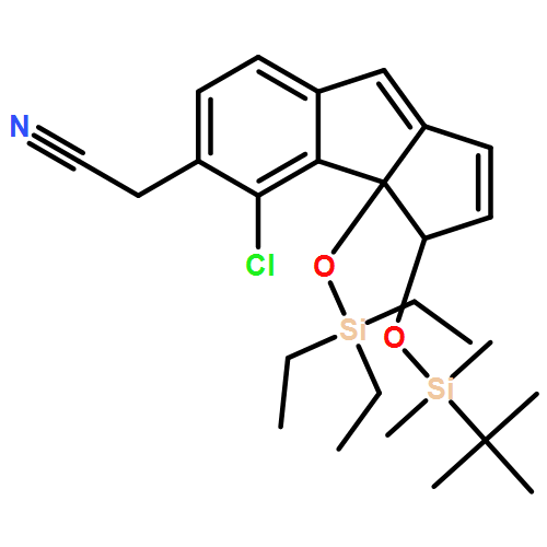 Cyclopent[a]indene-5-acetonitrile, 4-chloro-3-[[(1,1-dimethylethyl)dimethylsilyl]oxy]-3,3a-dihydro-3a-[(triethylsilyl)oxy]-, (3S,3aR)- 