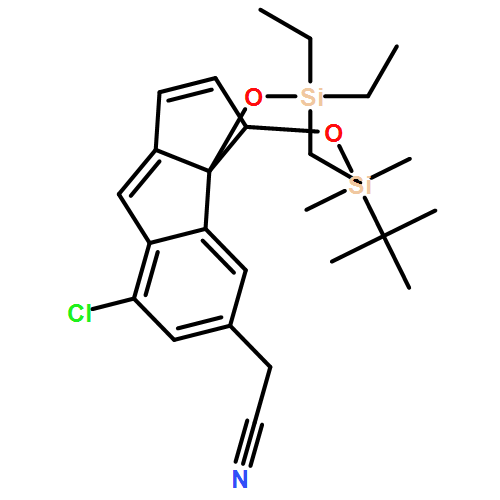 Cyclopent[a]indene-5-acetonitrile, 7-chloro-3-[[(1,1-dimethylethyl)dimethylsilyl]oxy]-3,3a-dihydro-3a-[(triethylsilyl)oxy]-, (3S,3aR)- 