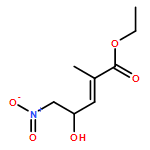 2-Pentenoic acid, 4-hydroxy-2-methyl-5-nitro-, ethyl ester 