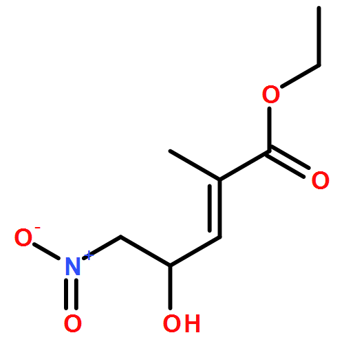 2-Pentenoic acid, 4-hydroxy-2-methyl-5-nitro-, ethyl ester 