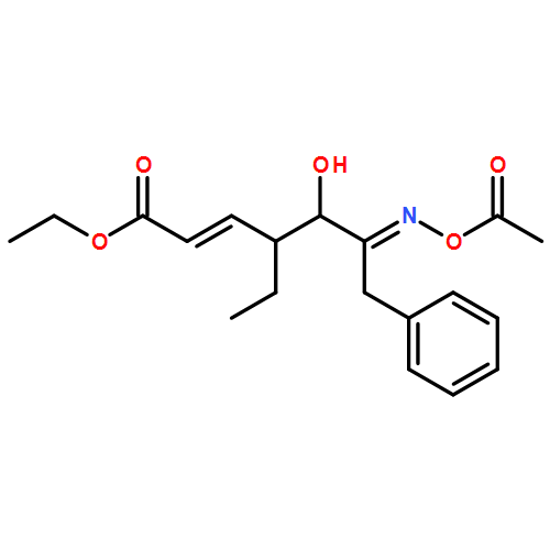 2-Heptenoic acid, 6-[(acetyloxy)imino]-4-ethyl-5-hydroxy-7-phenyl-, ethyl ester, (2E,4R,5R,6E)- 