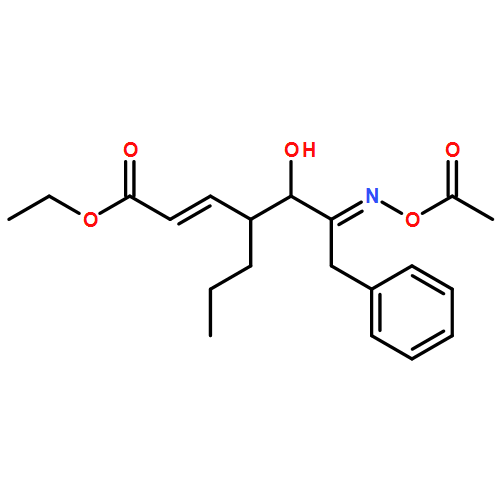 2-Heptenoic acid, 6-[(acetyloxy)imino]-5-hydroxy-7-phenyl-4-propyl-, ethyl ester, (2E,4R,5R,6E)- 