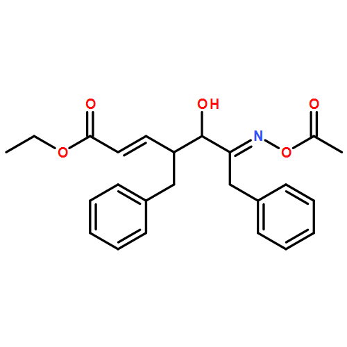 2-Heptenoic acid, 6-[(acetyloxy)imino]-5-hydroxy-7-phenyl-4-(phenylmethyl)-, ethyl ester, (2E,4R,5R,6E)- 