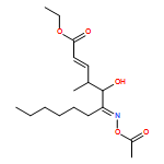 2-Dodecenoic acid, 6-[(acetyloxy)imino]-5-hydroxy-4-methyl-, ethyl ester, (2E,4R,5R,6E)- 