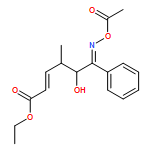 2-Hexenoic acid, 6-[(acetyloxy)imino]-5-hydroxy-4-methyl-6-phenyl-, ethyl ester, (2E,4R,5R,6E)- 