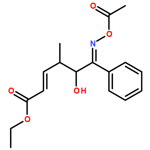 2-Hexenoic acid, 6-[(acetyloxy)imino]-5-hydroxy-4-methyl-6-phenyl-, ethyl ester, (2E,4R,5R,6E)- 